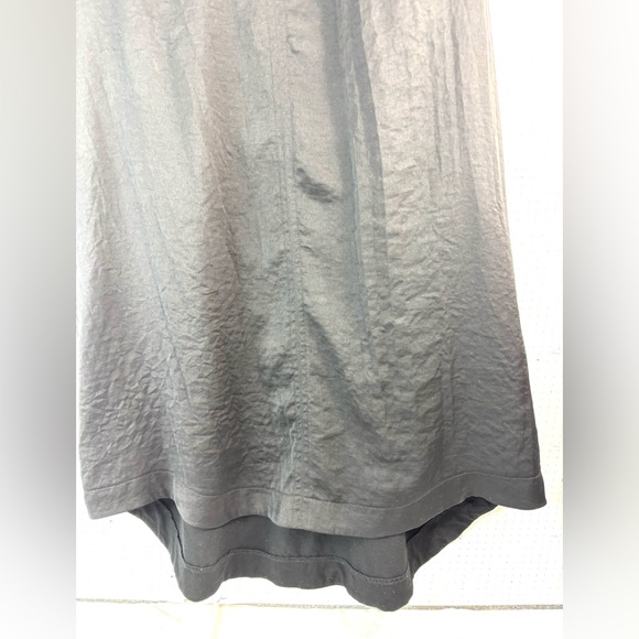 Chico's 2 M Caftan Jersey Shift Short Sleeve Black Basic Minimalist Dress - Picture 4 of 11